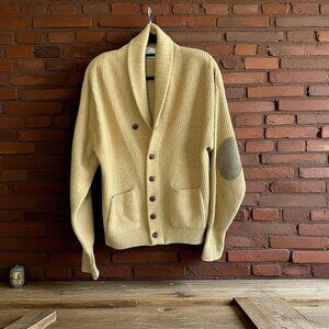Lord Jeff Vintage Old Money Lambswool Camel Hair Shawl Collar Cardigan Sweater